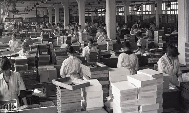 women in chocolate factory