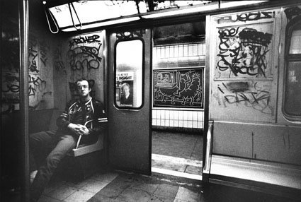 Keith Haring in Subway Car, ca. 1984